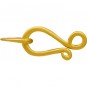 Gold Clasp - Flat Hook and Eye in 24K Gold Plate 16x6mm