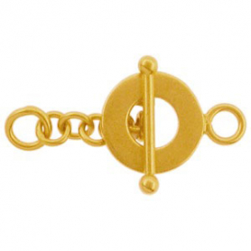 Gold Clasp - Toggle with 24K Gold Plate 23x14mm