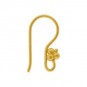 24K Gold Plated Ear Hook - Three Granulated Balls 17x4mm