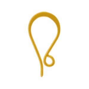 Gold Ear Wire - Simple Flat with 24K Gold Plate 20x10mm