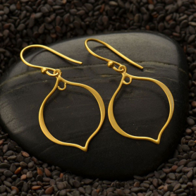 24K Gold Plate Arabesque Shape Earring Findings 36x19mm