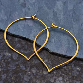 Lotus Petal Earrings in 24K Gold Plate 41x35mm DISCONTINUED