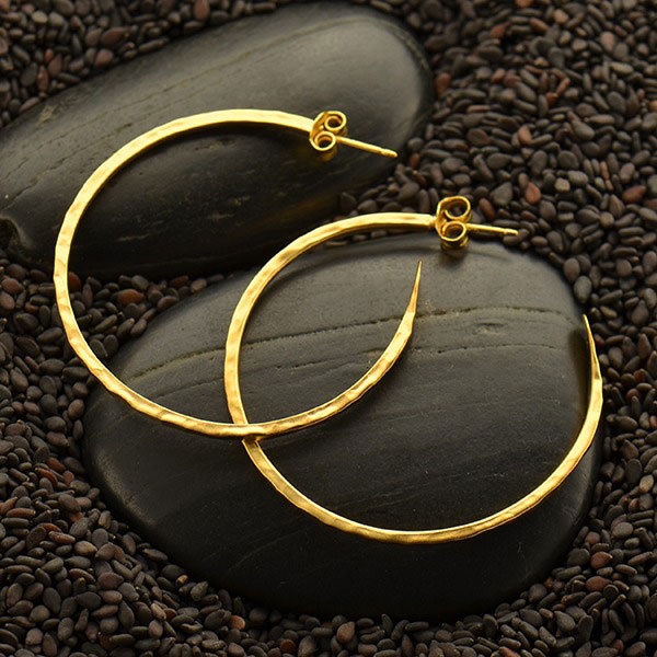 Ben-Amun 24k Gold Electroplated Drop Hoop Earrings | Neiman Marcus