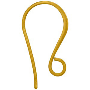 Gold Ear Wire - Large Flat in 24K Gold Plate 24x13mm