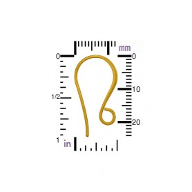 Gold Ear Wire - Large Flat in 24K Gold Plate 24x13mm