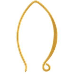 Gold Ear Wire - Small Marquis in 24K Gold Plate 25x15mm