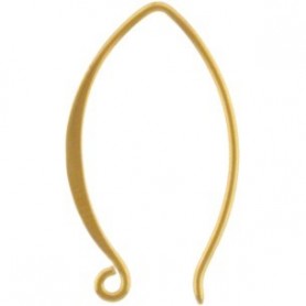 Gold Ear Wire - Small Marquis in 24K Gold Plate 25x15mm