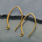 Gold Ear Wire - Small Marquis in 24K Gold Plate 25x15mm