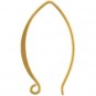 Gold Ear Wire - Small Marquis in 24K Gold Plate 25x15mm