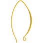 Satin 24K Gold Plated Ear Wire - Marquis Shaped 34x19mm