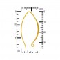 Satin 24K Gold Plated Ear Wire - Marquis Shaped 34x19mm