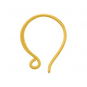 24K Gold Plated Hammered Ear Wire with Hidden Loop 18x3mm