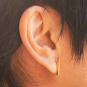 24K Gold Plated Bar Stud Earrings 15x2mm