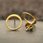 24K Gold Plated Open Circle Stud Earring 10x10mm