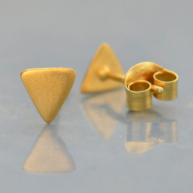 Gold Stud Earrings - Triangle Post in 24K Gold Plate 5x5mm