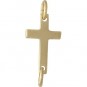 Gold Charm Links - Cross with 14K Gold Plate 6x17mm