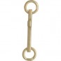 Gold Charm Links - Cross with 14K Gold Plate 6x17mm