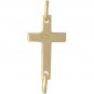 Gold Charm Links - Cross with 14K Gold Plate 6x17mm