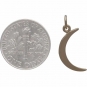 Gold Charm - Moon with 14K Shiny Gold Plate 22x8mm