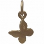 Gold Charm -Tiny Butterfly with 14K Shiny Gold Plate 12x10mm