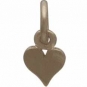  Gold Charm - Tiny Heart with 14K Shiny Gold Plate 11x5mm