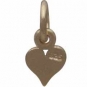  Gold Charm - Tiny Heart with 14K Shiny Gold Plate 11x5mm