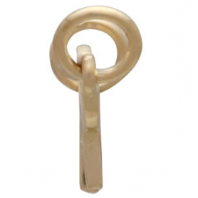 14K Shiny Gold Plated Mama and Baby Elephant Pendant 12x30mm