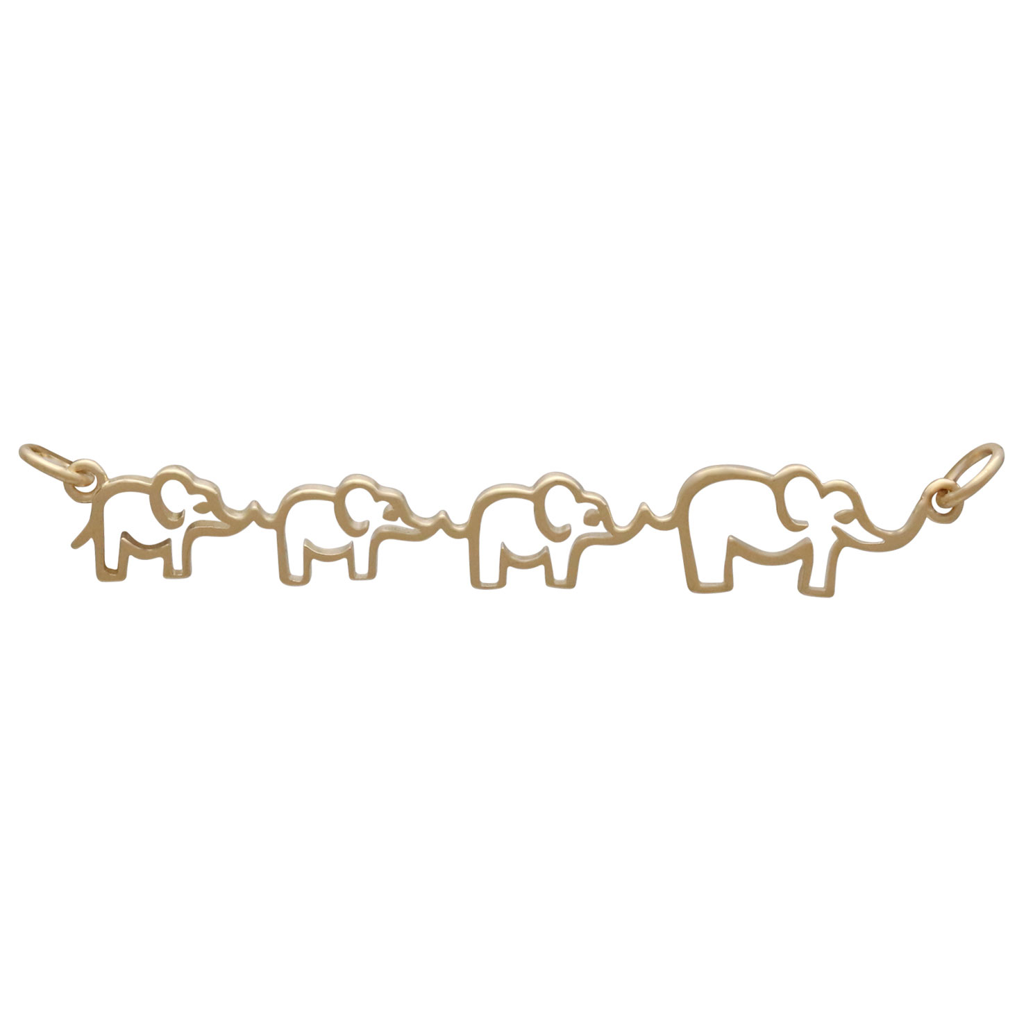 14K Gold Plated Mama and Three Baby Elephant DISCONTINUED