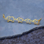14K Gold Plated Mama and Three Baby Elephant