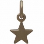 14K Shiny Gold Plated Sterling Tiny Flat Star Charm 12x6mm