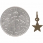 14K Shiny Gold Plated Sterling Tiny Flat Star Charm 12x6mm