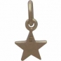 14K Shiny Gold Plated Sterling Tiny Flat Star Charm 12x6mm