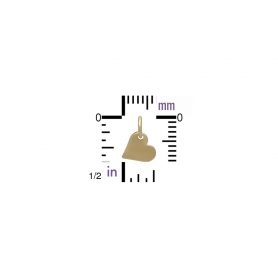  Gold Charms - Small Heart Dangle with 14K Gold Plate 10x7mm