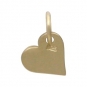  Gold Charms - Small Heart Dangle with 14K Gold Plate 10x7mm