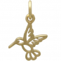 14K Shiny Gold Plated Hummingbird Charm 16x10mm