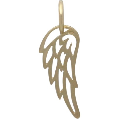 Gold Charms - Tiny Wing with 14K Gold Plate 18x6mm