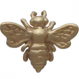 14K Shiny Gold Plated Bee Post Earring 9x11mm