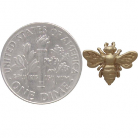 14K Shiny Gold Plated Bee Post Earring 9x11mm