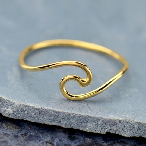 Wave Ring in 14K Shiny Gold Plate