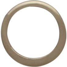 Jewelry Part - Half Hammered Circle Link 14K Gold Plate 9mm