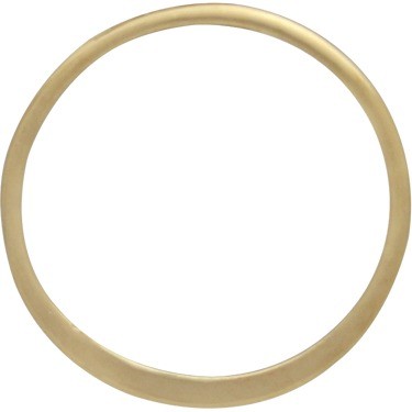 14K Gold Plate Half Hammered Circle Jewelry Link 15mm