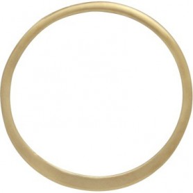 14K Gold Plate Half Hammered Circle Jewelry Link 15mm