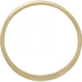 14K Gold Plate Half Hammered Circle Jewelry Link 15mm