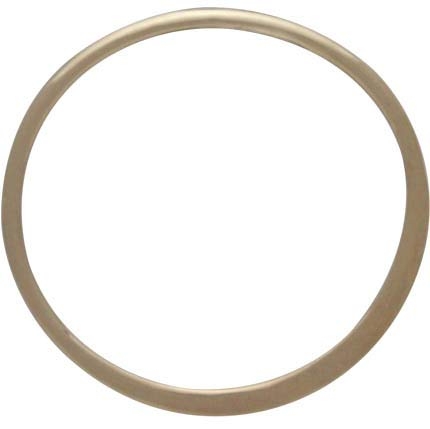 14K Shiny Gold Plated Half Hammered Circle Link 18x18mm