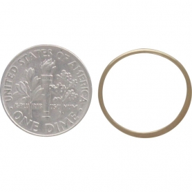 14K Shiny Gold Plated Half Hammered Circle Link 18x18mm