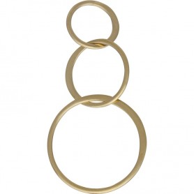 14K Shiny Gold Plate Three Circles of Life Link 19x36mm