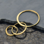 14K Shiny Gold Plate Three Circles of Life Link 19x36mm