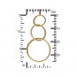 14K Shiny Gold Plate Three Circles of Life Link 19x36mm