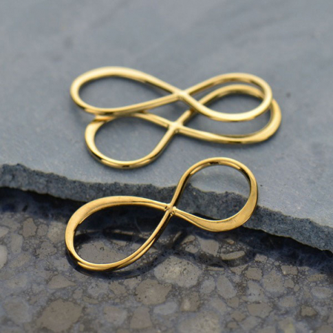 14K Shiny Gold Plated Infinity Link 8x19mm