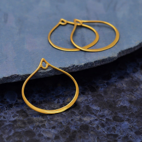 14K Gold Plated Wide Bottom Teardrop Link with Loop 20x19mm